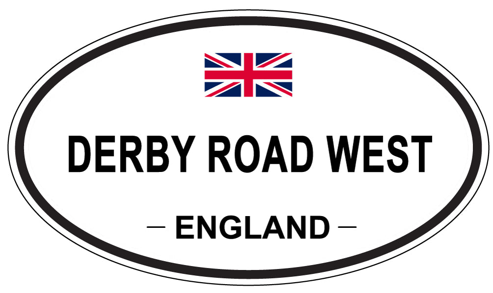 DERBY ROAD WEST, England - Oval Magnet