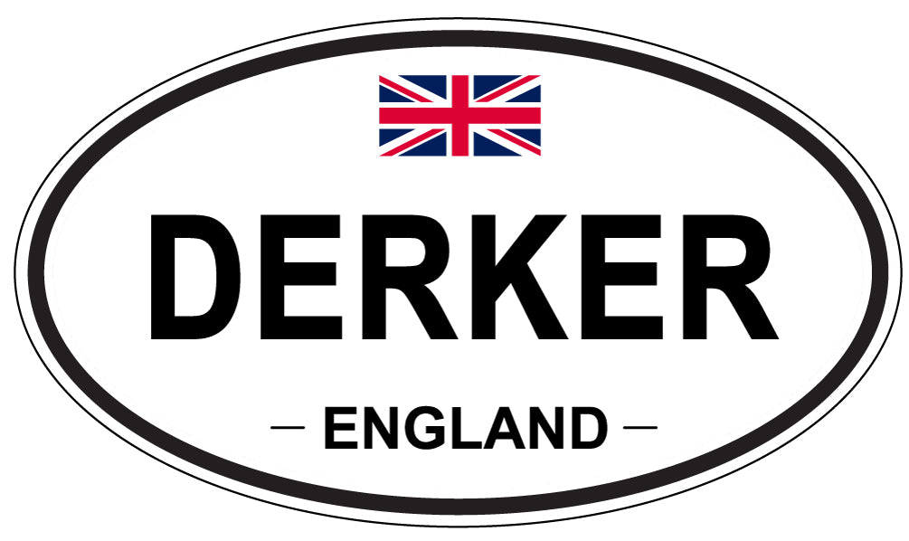 DERKER, ENGLAND - Oval Sticker