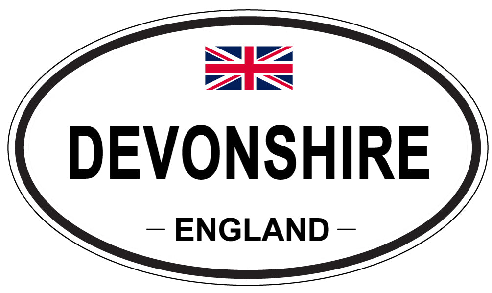 DEVONSHIRE, ENGLAND - Oval Sticker