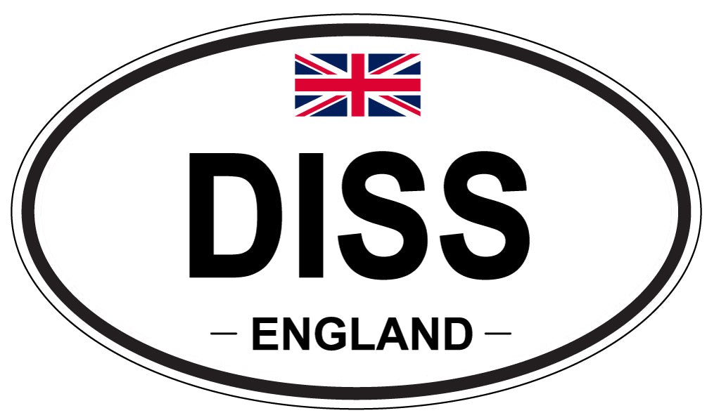 DISS, ENGLAND - Oval Sticker