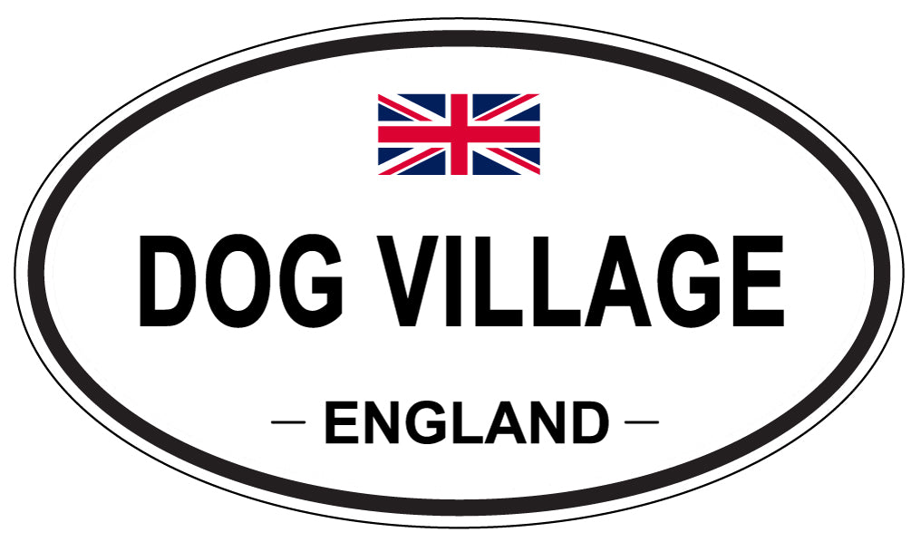 DOG VILLAGE, England - Oval Magnet