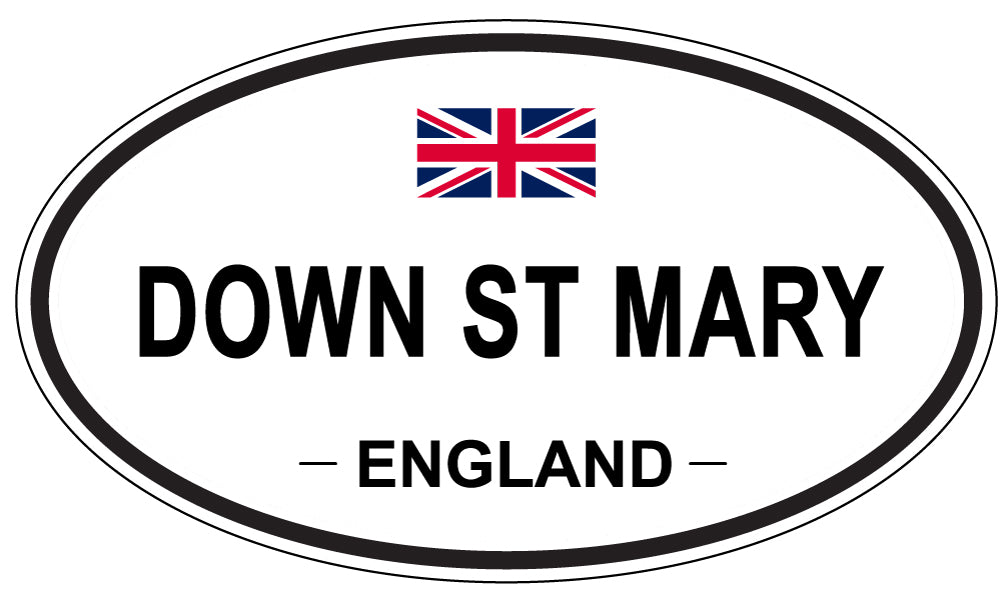 DOWN ST MARY, England - Oval Magnet