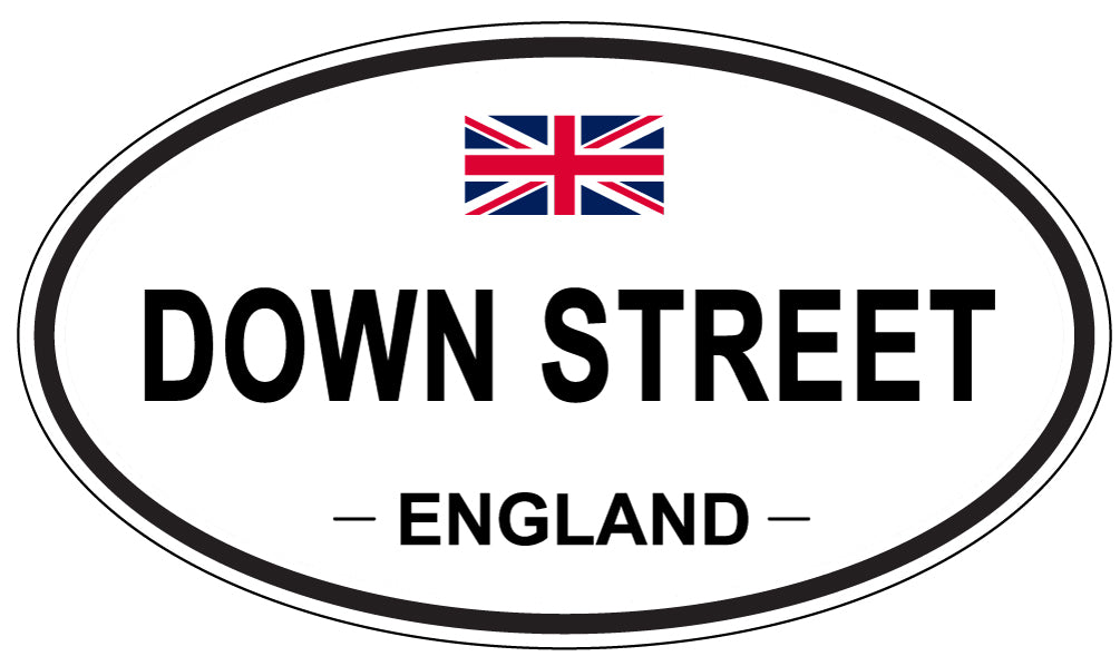 DOWN STREET, England - Oval Magnet