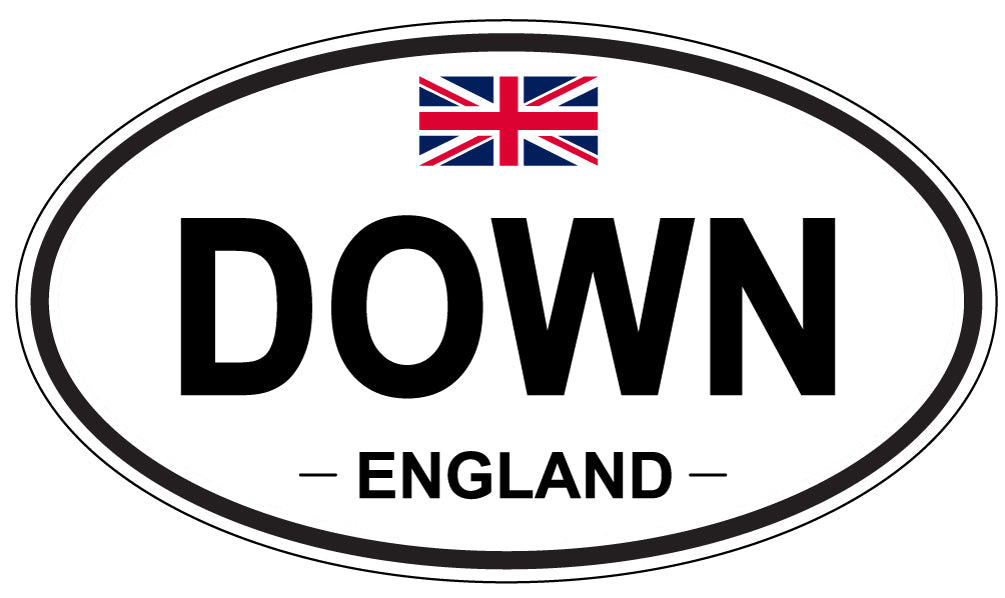 DOWN, England - Oval Magnet