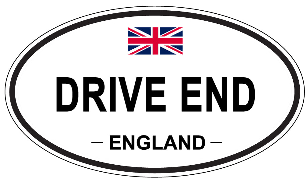 DRIVE END, England - Oval Magnet
