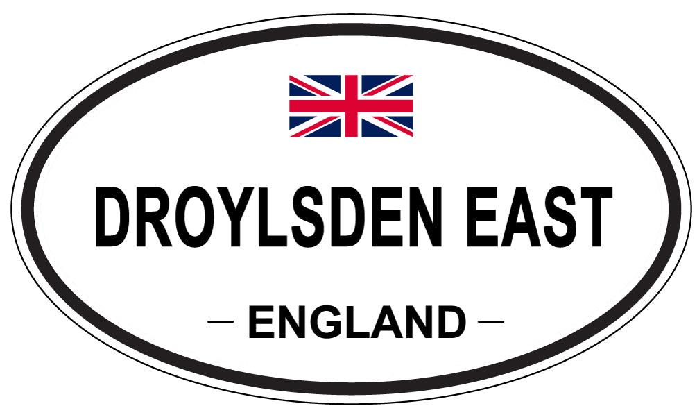 DROYLSDEN EAST, ENGLAND - Oval Sticker