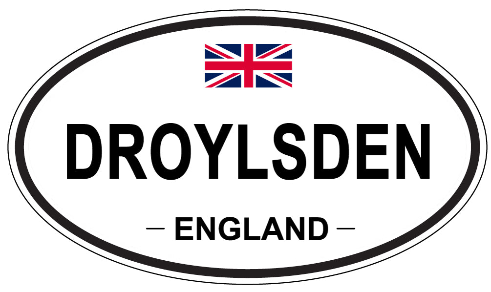 DROYLSDEN, ENGLAND - Oval Sticker