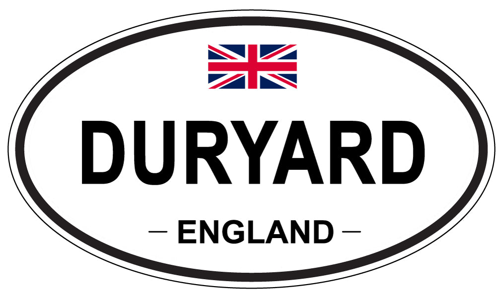 DURYARD, ENGLAND - Oval Sticker