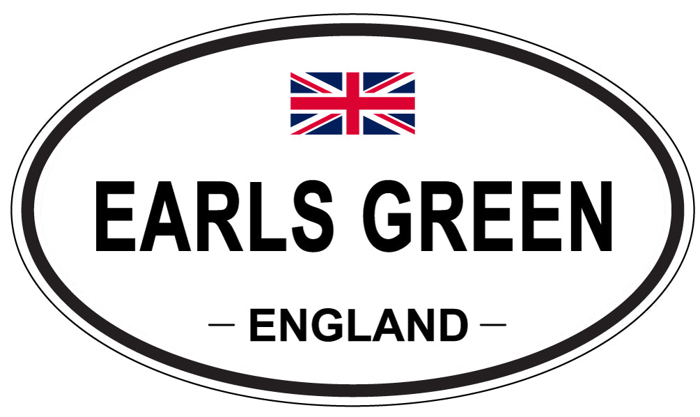 EARLS GREEN, ENGLAND - Oval Sticker