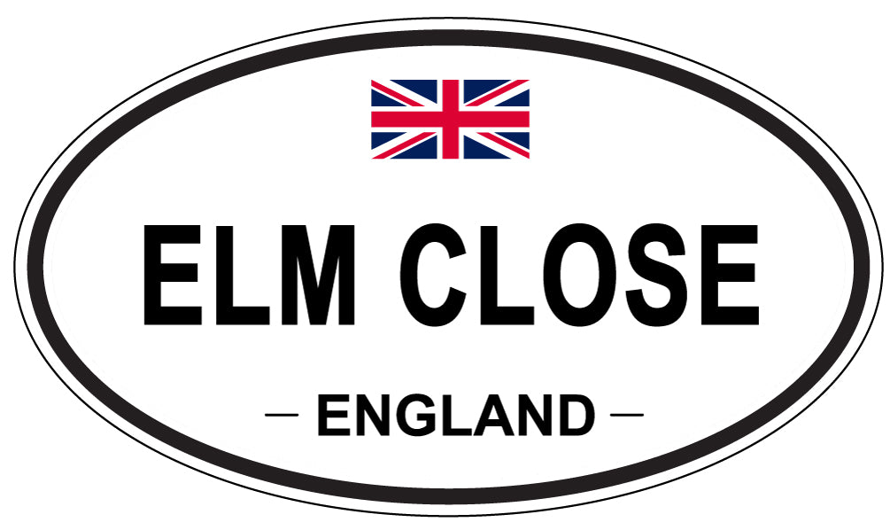 ELM CLOSE, England - Oval Magnet