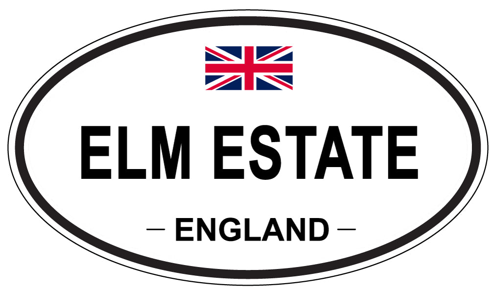 ELM ESTATE, England - Oval Magnet