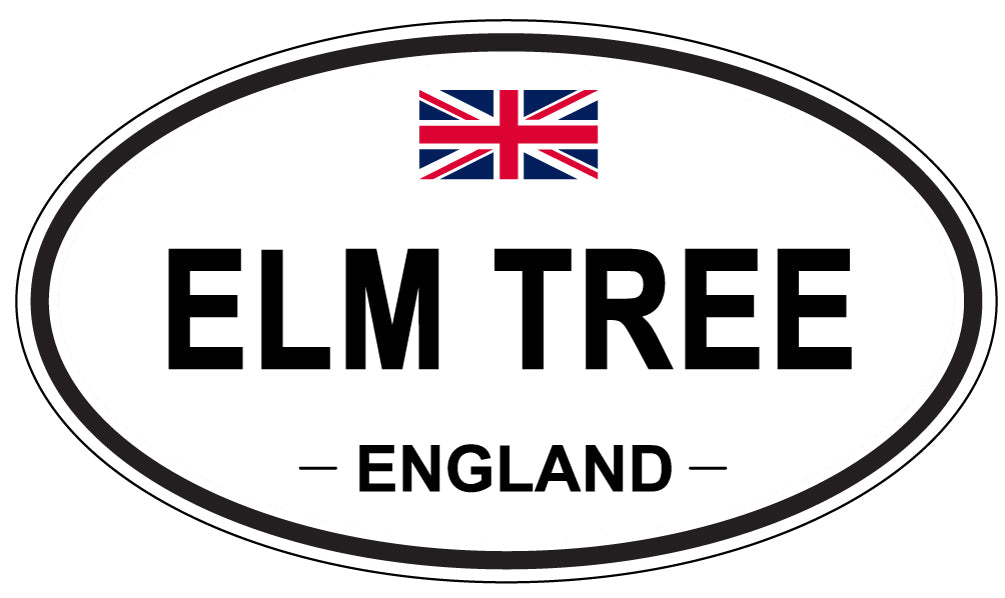 ELM TREE, England - Oval Magnet
