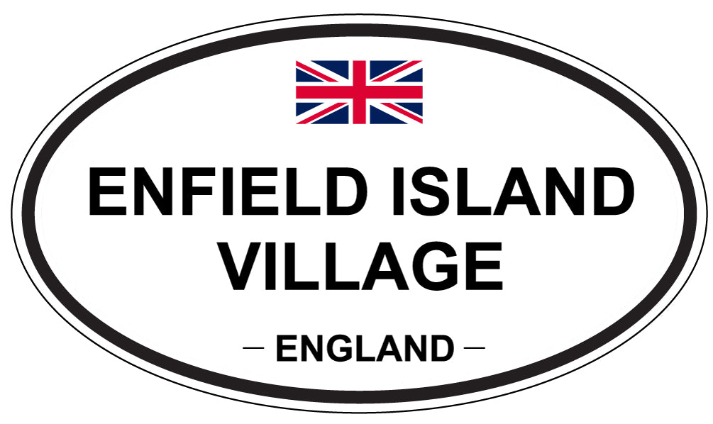 ENFIELD ISLAND VILLAGE, ENGLAND - Oval Sticker