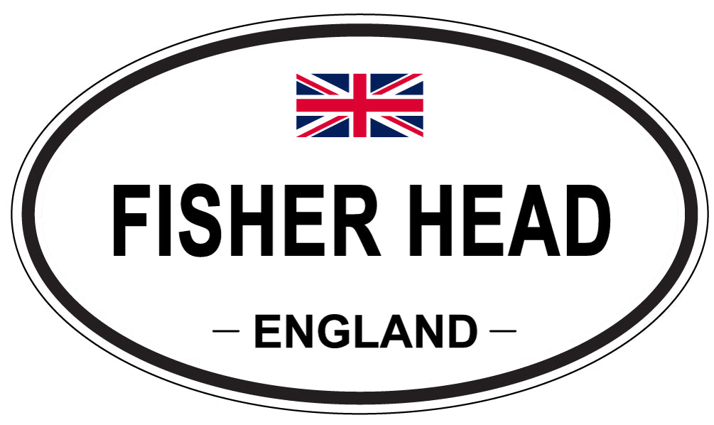 FISHER HEAD, ENGLAND - Oval Sticker