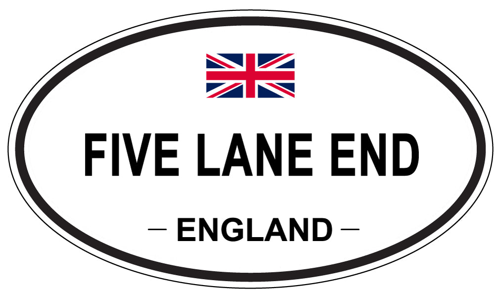 FIVE LANE END, England - Oval Magnet
