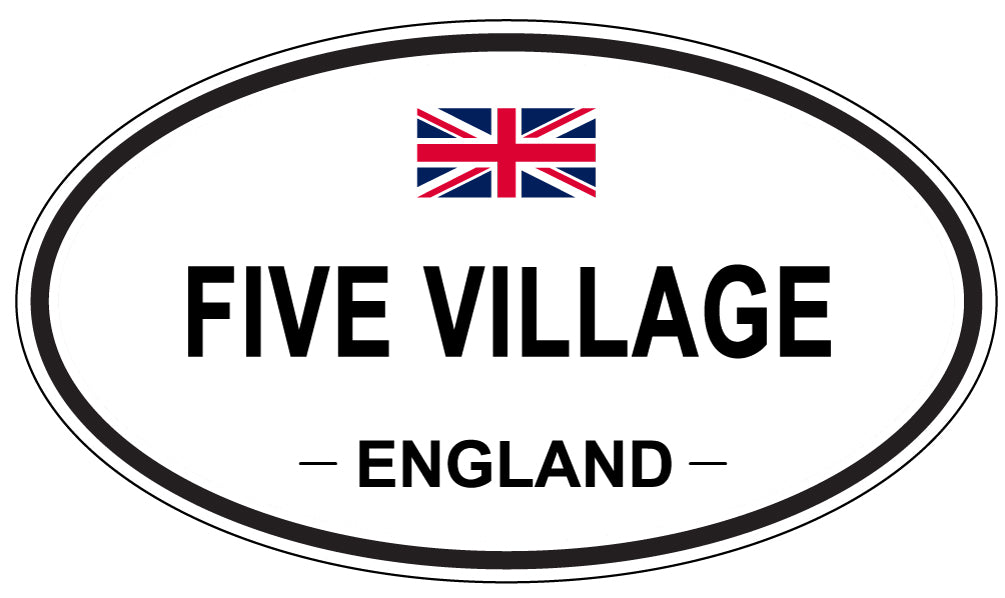 FIVE VILLAGE, England - Oval Magnet
