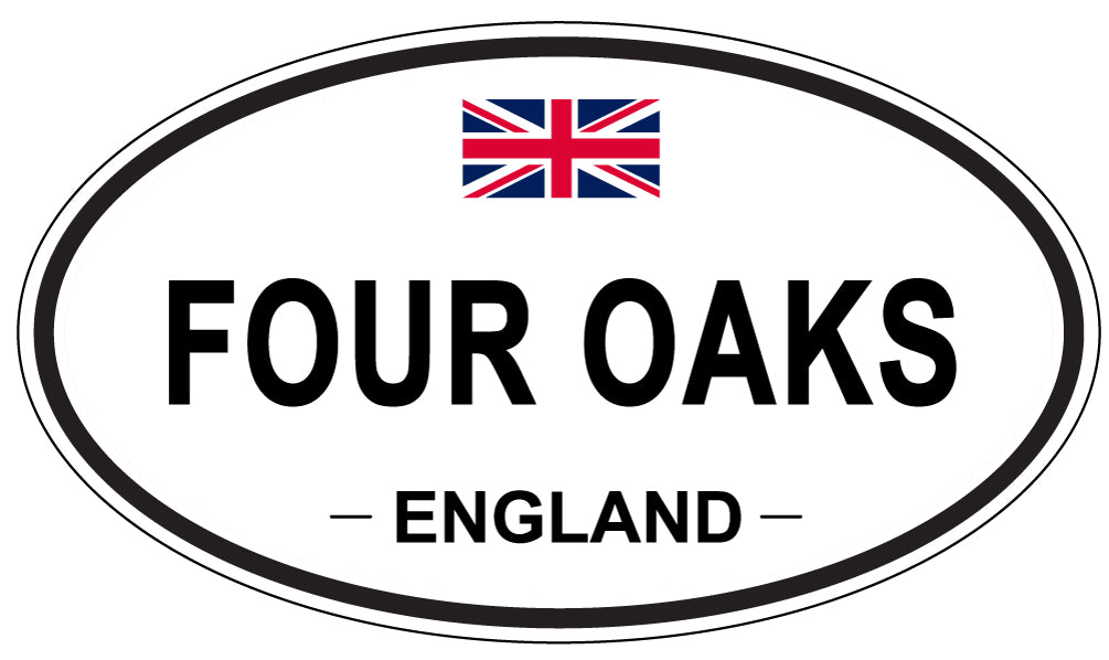 FOUR OAKS, ENGLAND - Oval Sticker