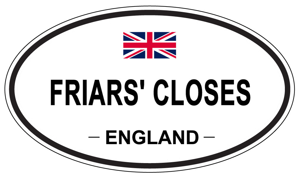 FRIARS' CLOSES, England - Oval Magnet