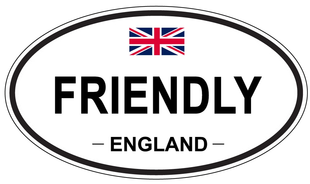 FRIENDLY, England - Oval Magnet