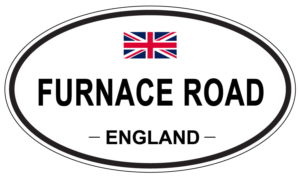 FURNACE ROAD, ENGLAND - Oval Sticker