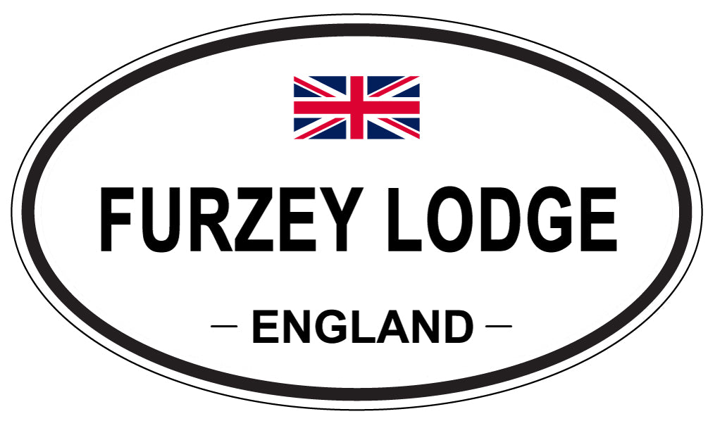 FURZEY LODGE, ENGLAND - Oval Sticker