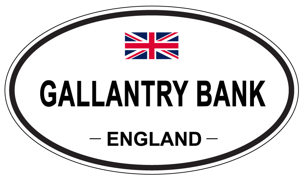 GALLANTRY BANK, ENGLAND - Oval Sticker