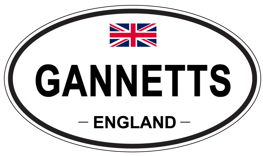 GANNETTS, ENGLAND - Oval Sticker