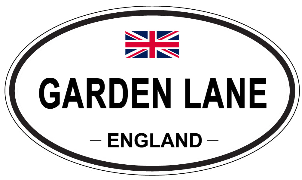 GARDEN LANE, ENGLAND - Oval Sticker