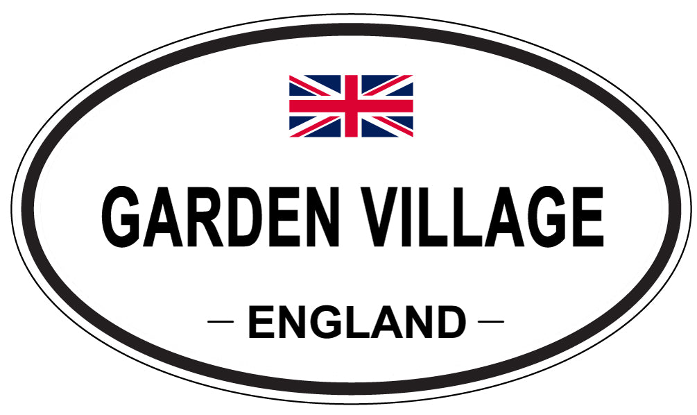 GARDEN VILLAGE, England - Oval Magnet