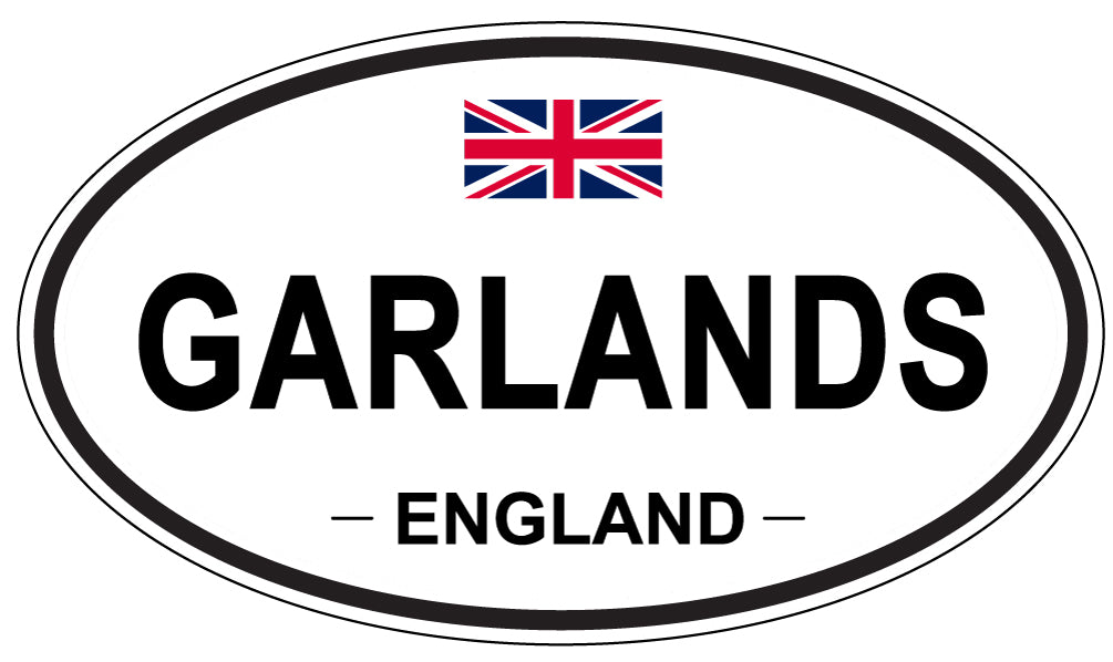 GARLANDS, ENGLAND - Oval Sticker