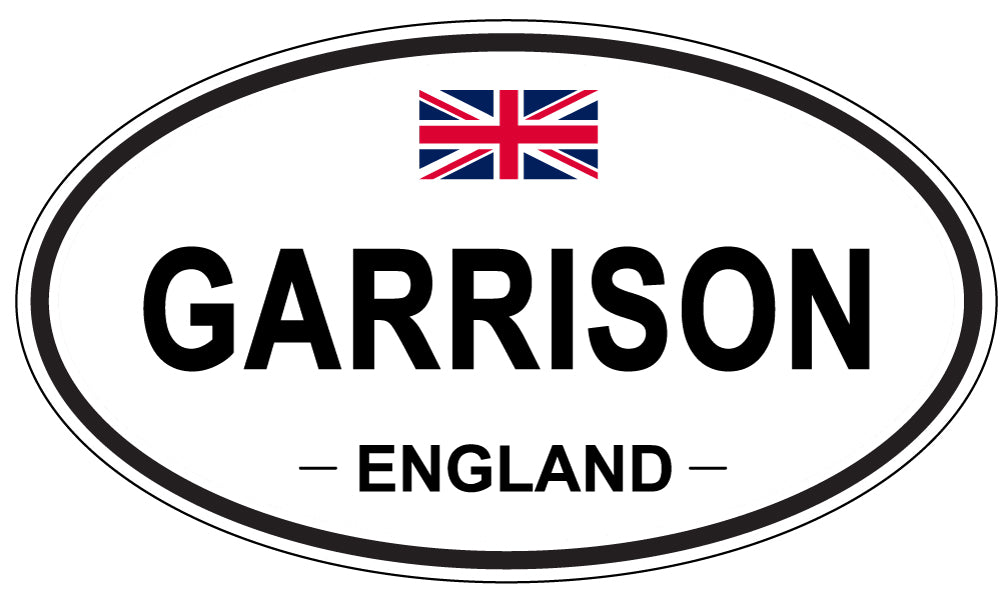 GARRISON, ENGLAND - Oval Sticker