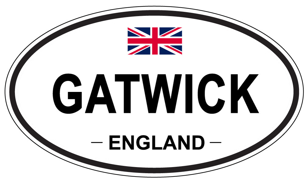 GATWICK, ENGLAND - Oval Sticker