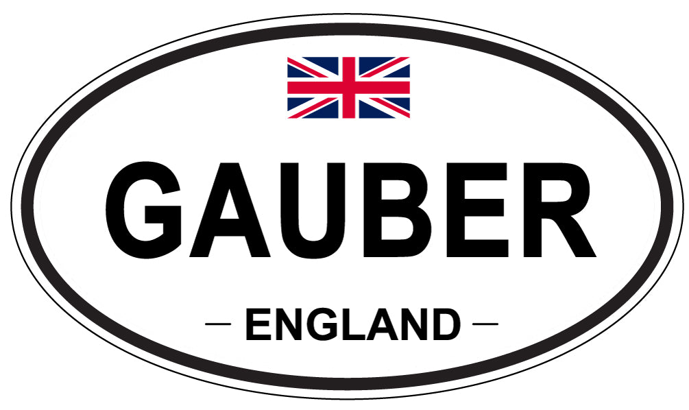 GAUBER, ENGLAND - Oval Sticker