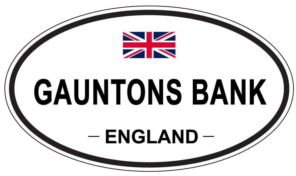 GAUNTONS BANK, ENGLAND - Oval Sticker