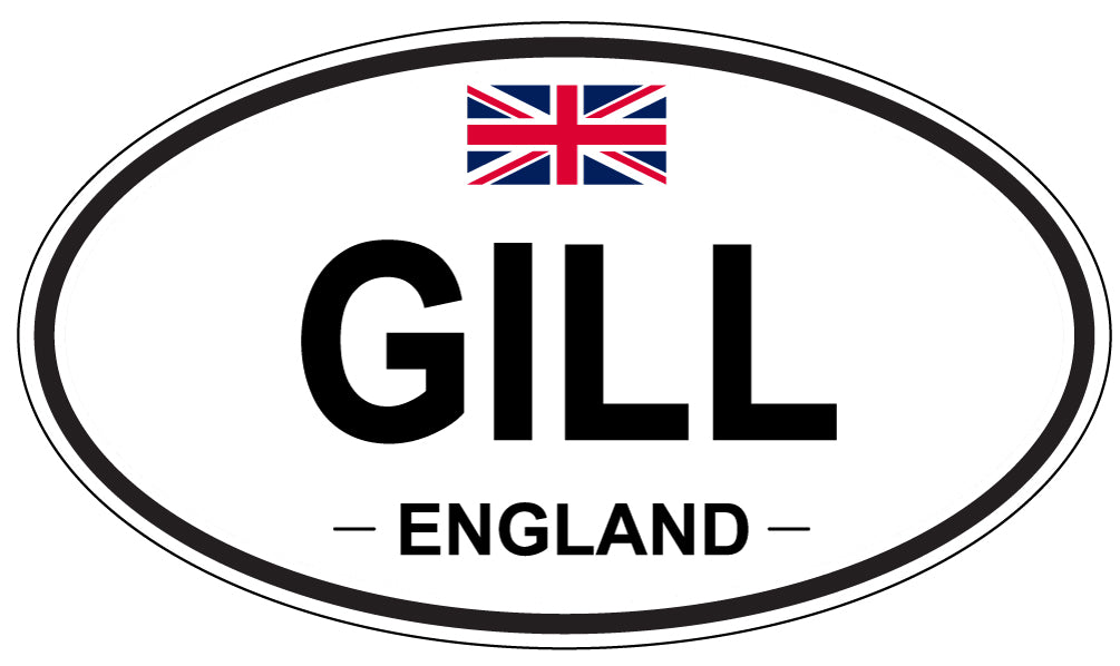 GILL, ENGLAND - Oval Sticker
