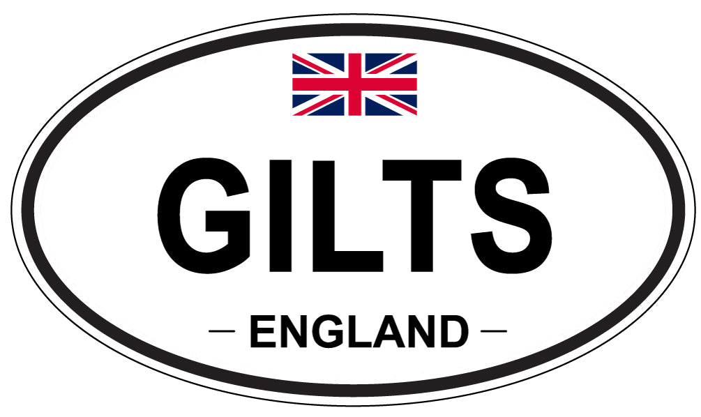 GILTS, ENGLAND - Oval Sticker