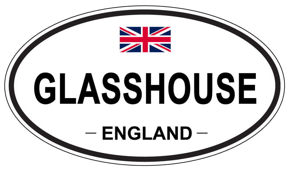 GLASSHOUSE, ENGLAND - Oval Sticker