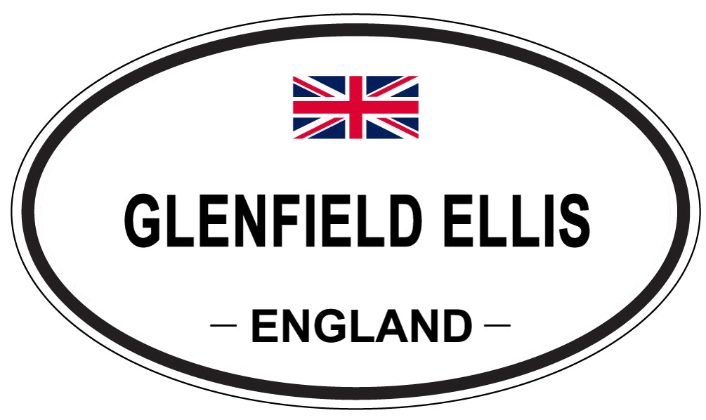 GLENFIELD ELLIS, ENGLAND - Oval Sticker