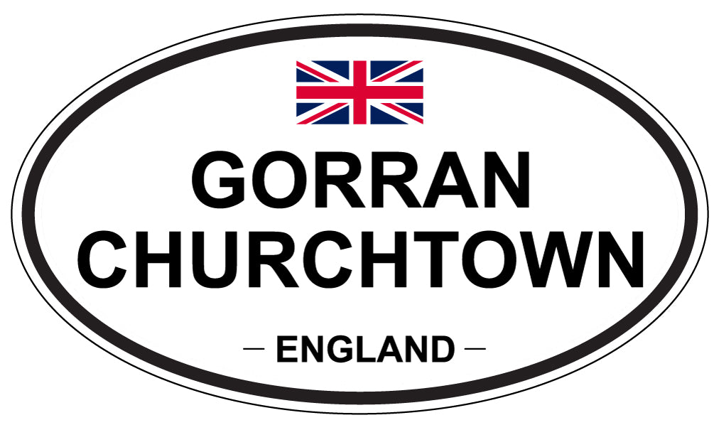GORRAN CHURCHTOWN, ENGLAND - Oval Sticker