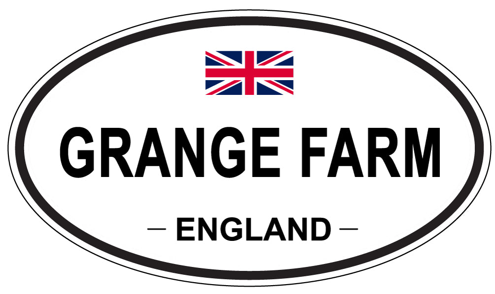 GRANGE FARM, ENGLAND - Oval Sticker
