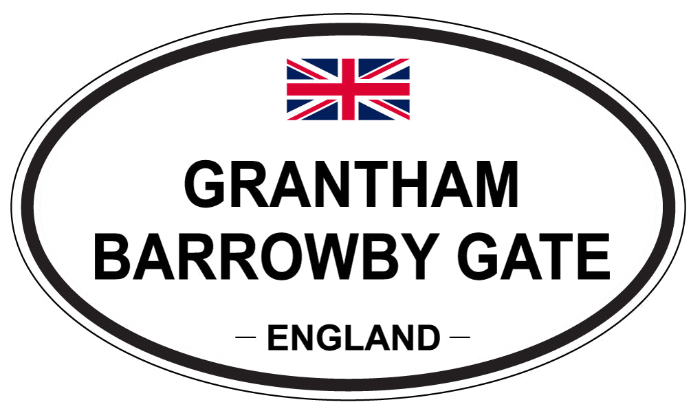 GRANTHAM BARROWBY GATE, ENGLAND - Oval Sticker