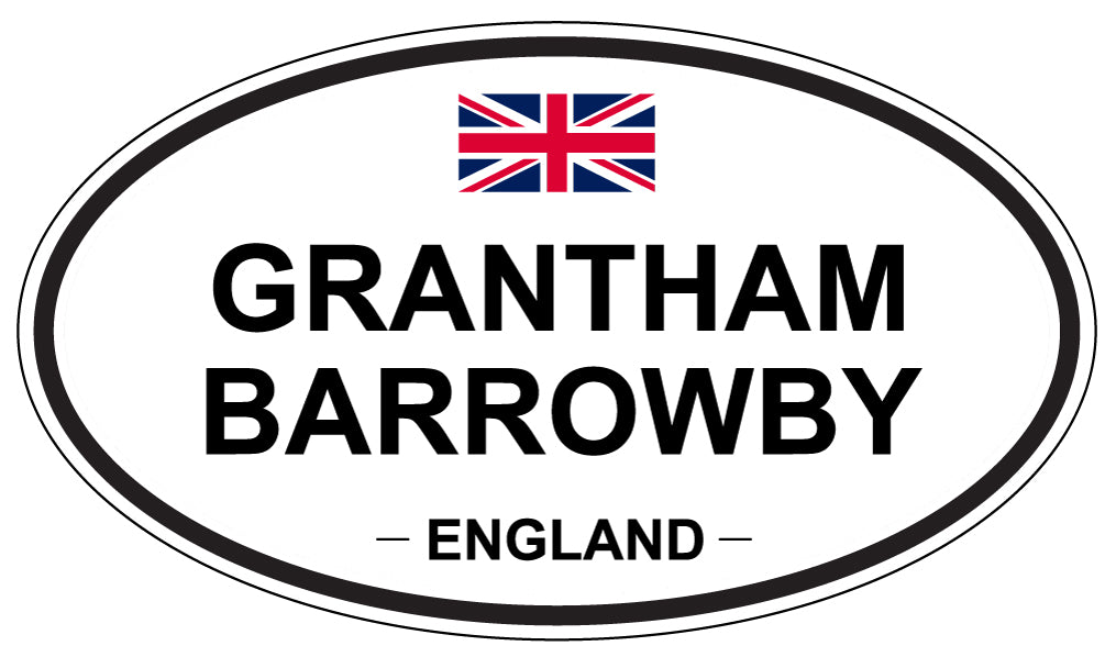GRANTHAM BARROWBY, ENGLAND - Oval Sticker
