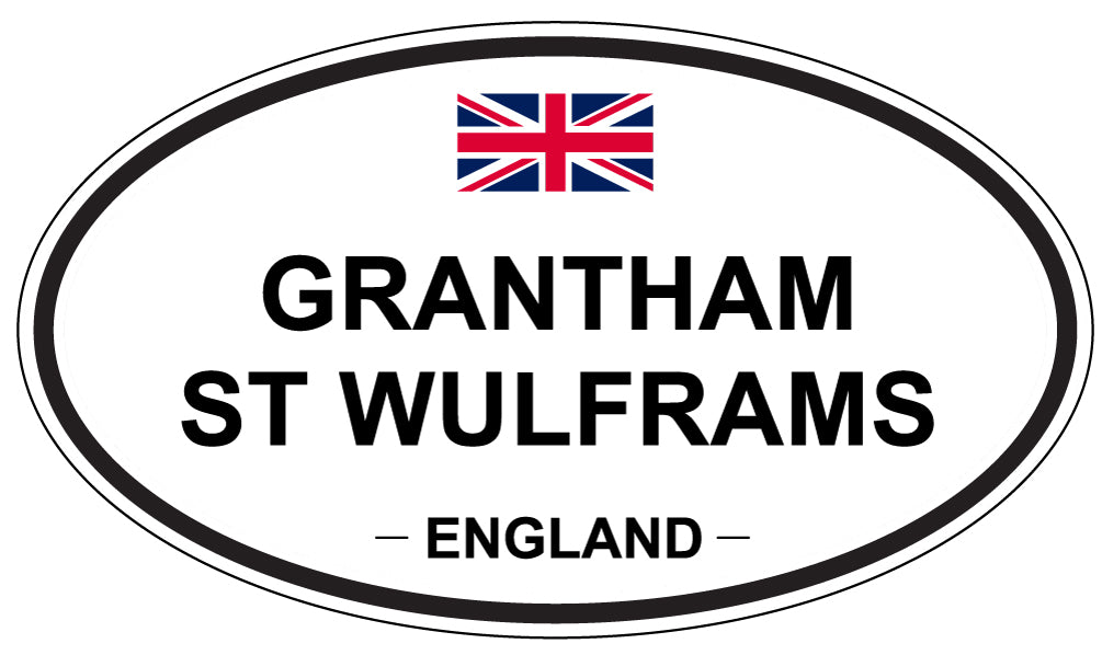 GRANTHAM ST WULFRAMS, ENGLAND - Oval Sticker