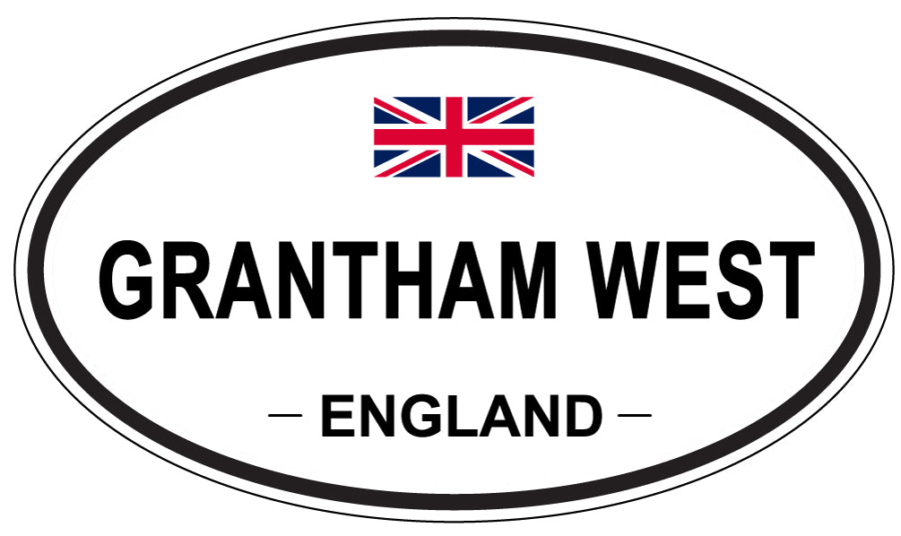 GRANTHAM WEST, ENGLAND - Oval Sticker