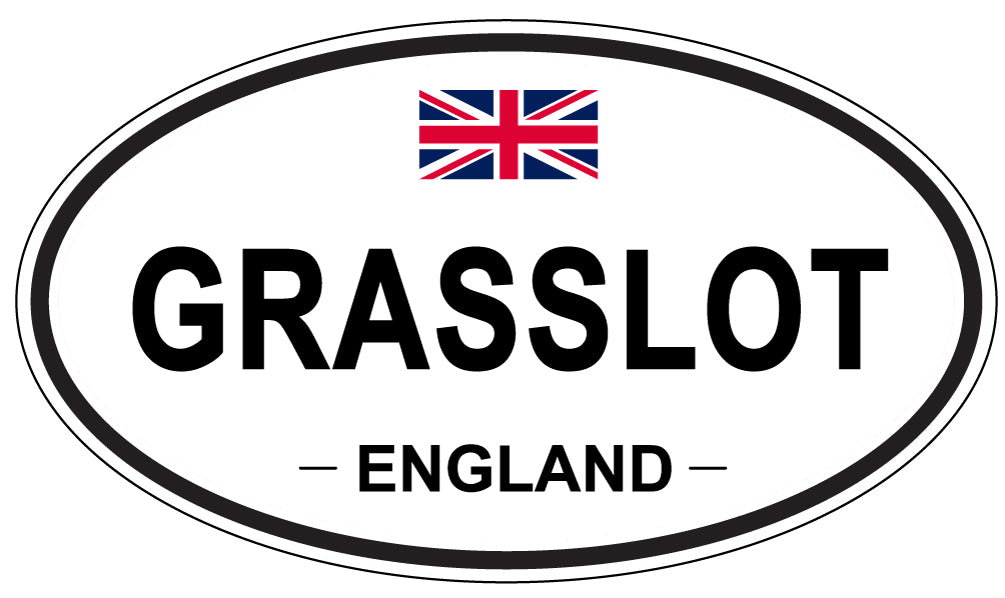 GRASSLOT, ENGLAND - Oval Sticker