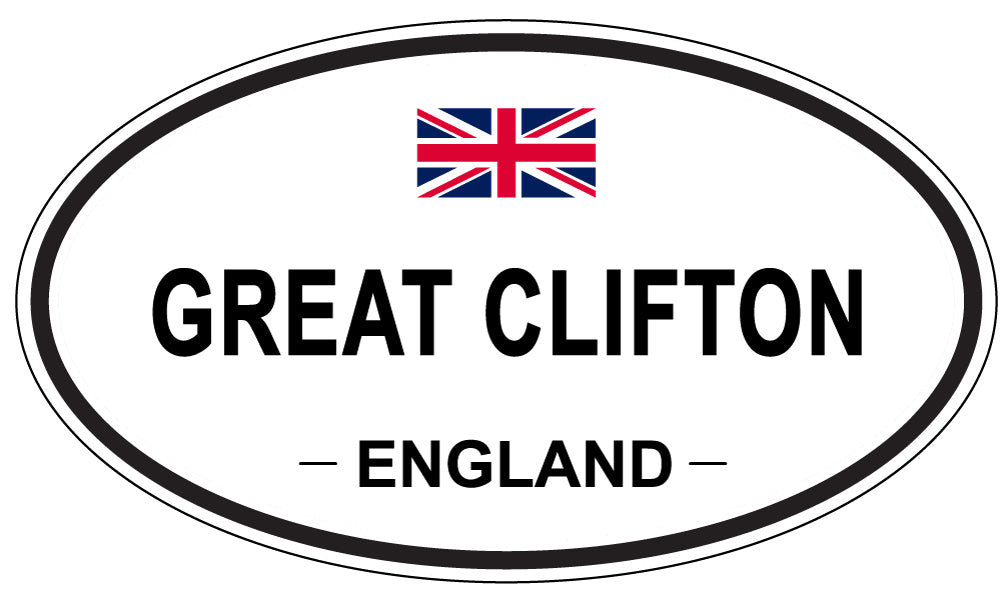 GREAT CLIFTON, ENGLAND - Oval Sticker