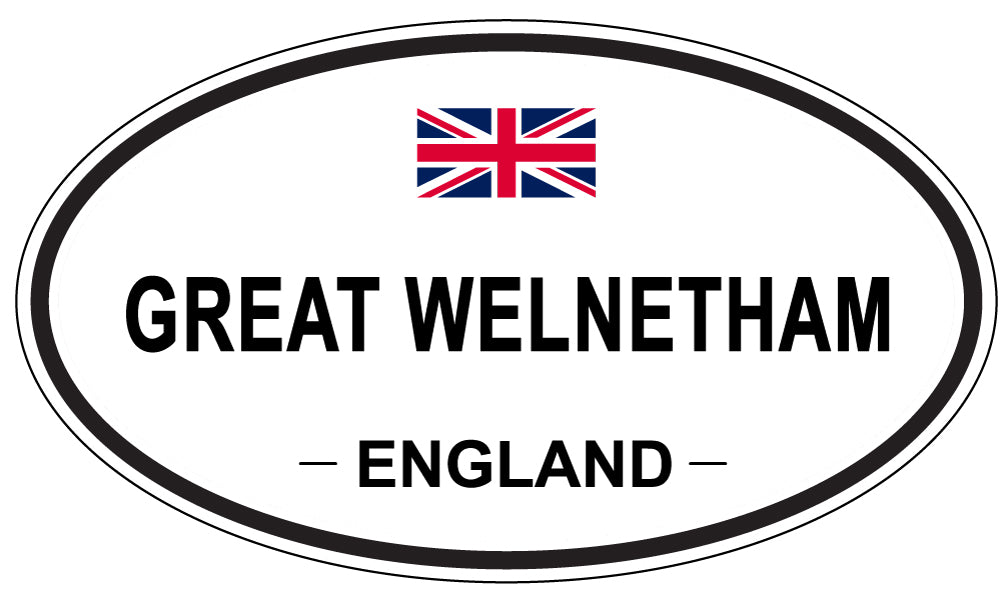 GREAT WELNETHAM, ENGLAND - Oval Sticker