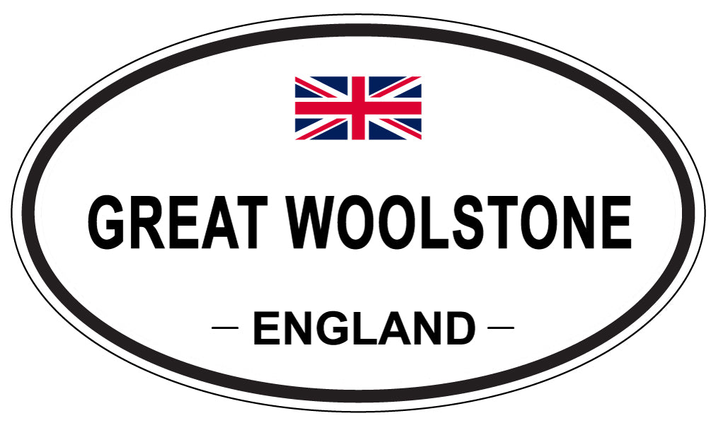 GREAT WOOLSTONE, ENGLAND - Oval Sticker