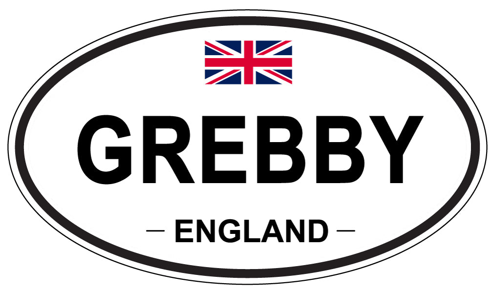 GREBBY, ENGLAND - Oval Sticker