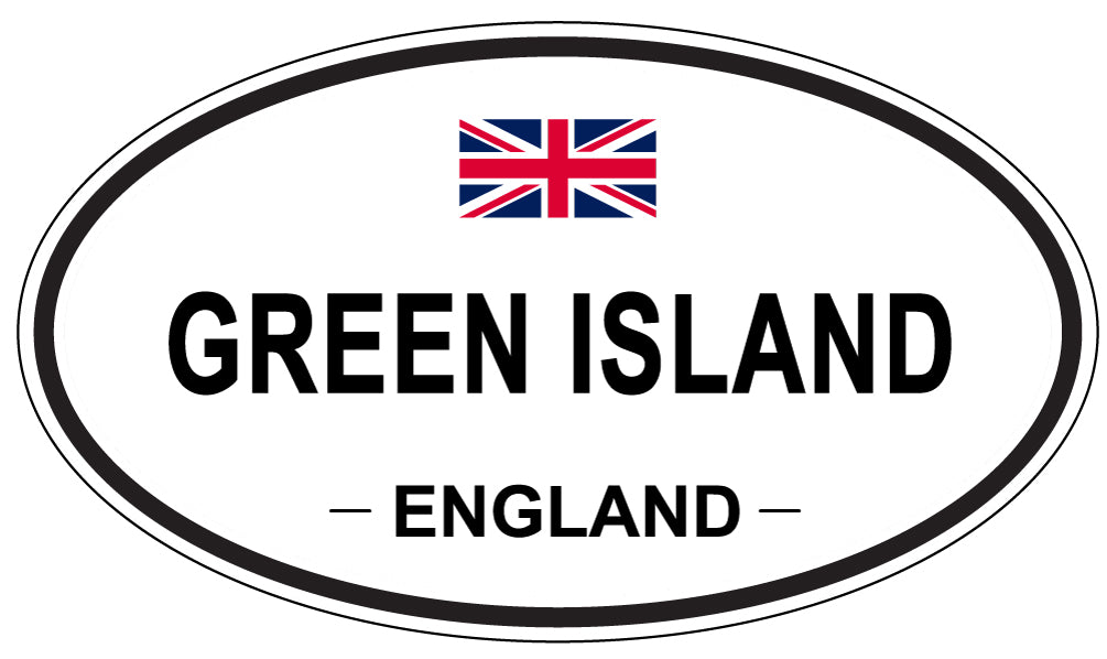 GREEN ISLAND, ENGLAND - Oval Sticker